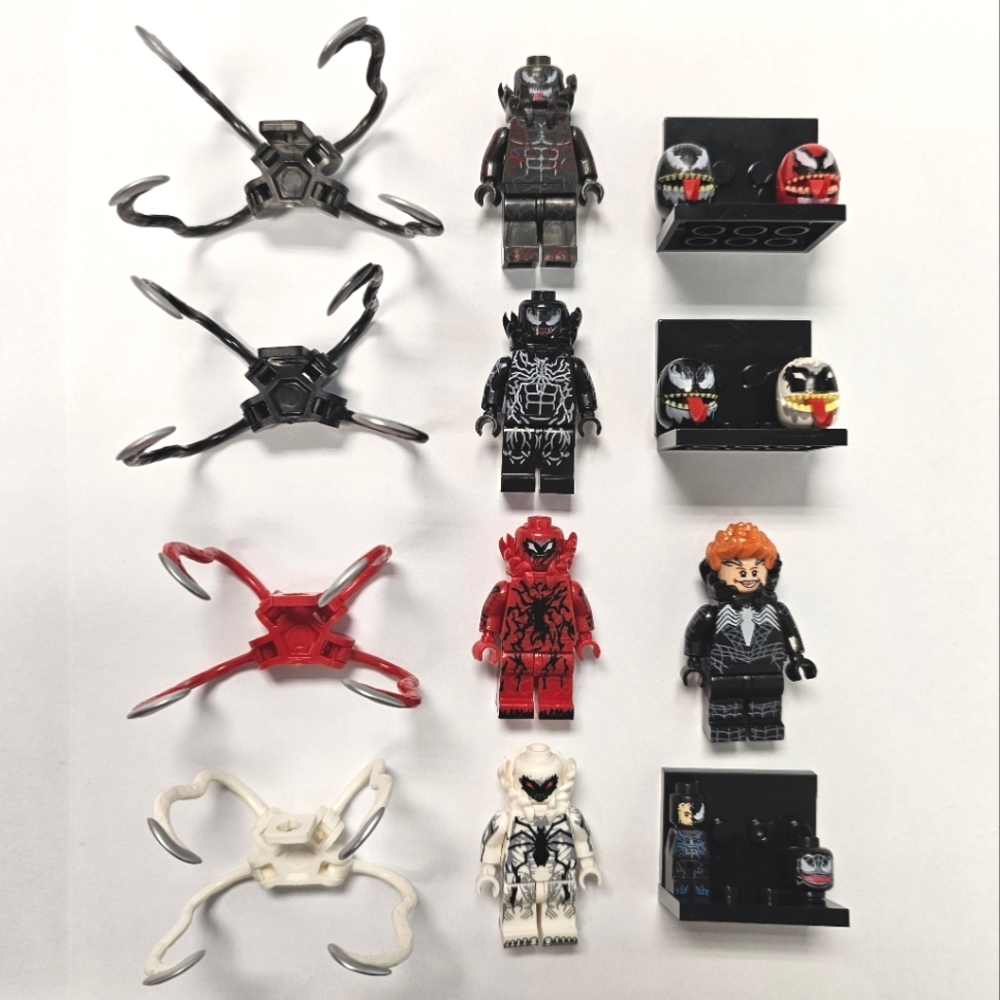 Lot of 5 Lego Compatible Venom, Carnage and Anti-Venom Minifigures
